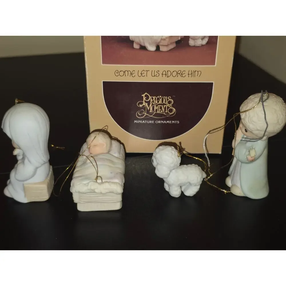 Enesco Precious Moments Miniature Nativity Ornaments Come Let Us Adore Him E5633
